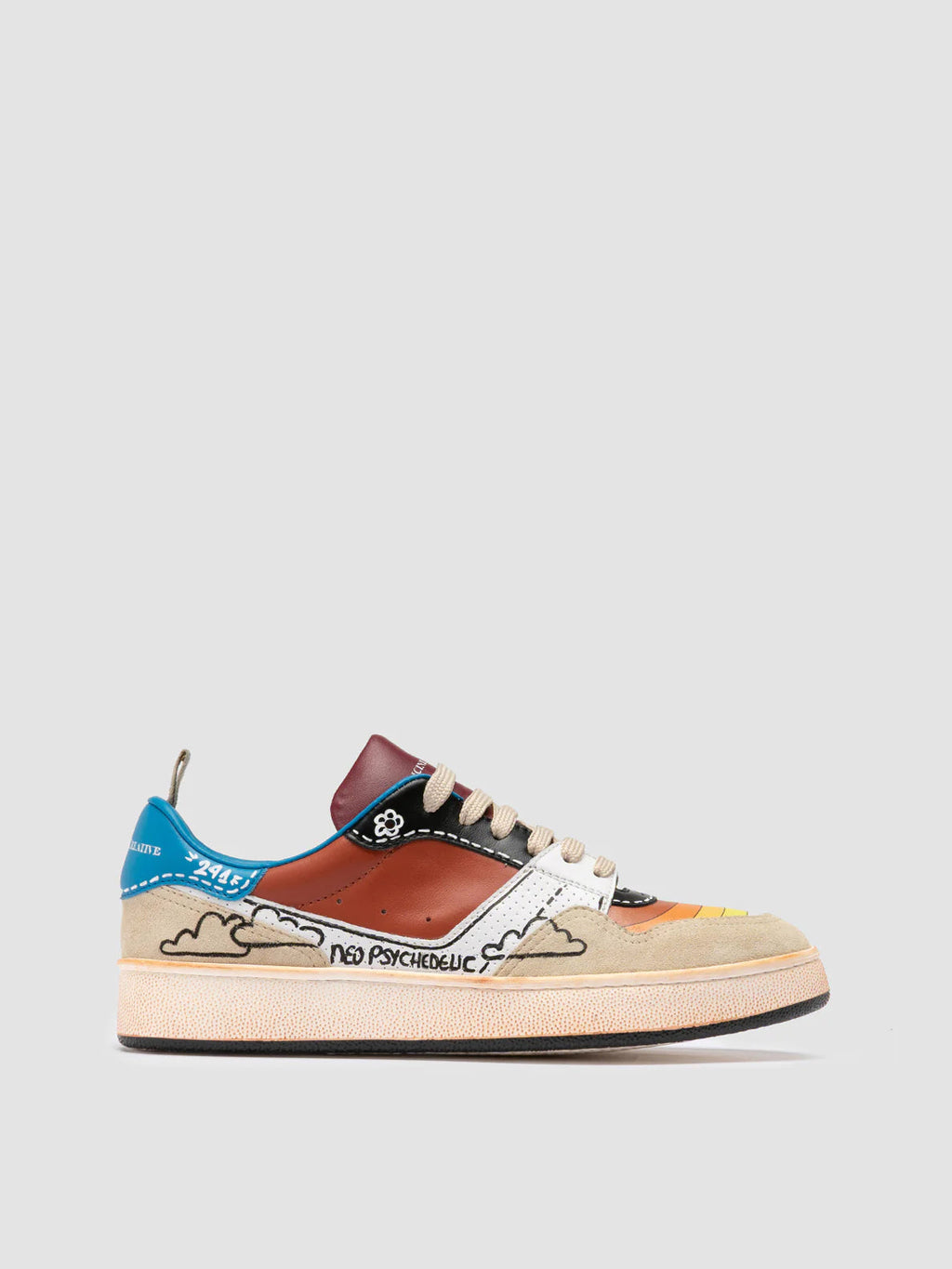 FEMME NEO PSYCHEDELIC SUN 241 - Multicolour Leather and Suede Low Top Sneakers Women Officine Creative - 1