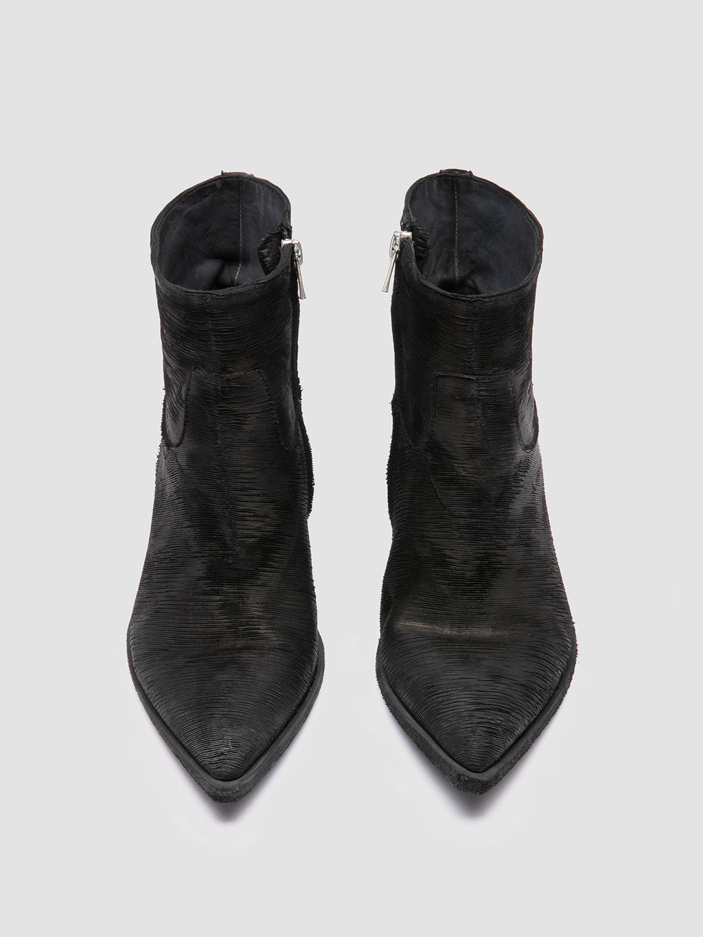 NOELIE DD 102 - Black Leather Zipped Boots