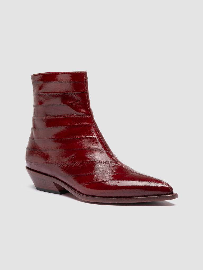 NOELIE DD 109 - Burgundy Leather Zipped Boots