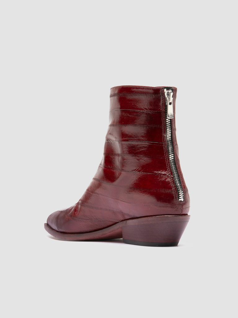 NOELIE DD 109 - Burgundy Leather Zipped Boots