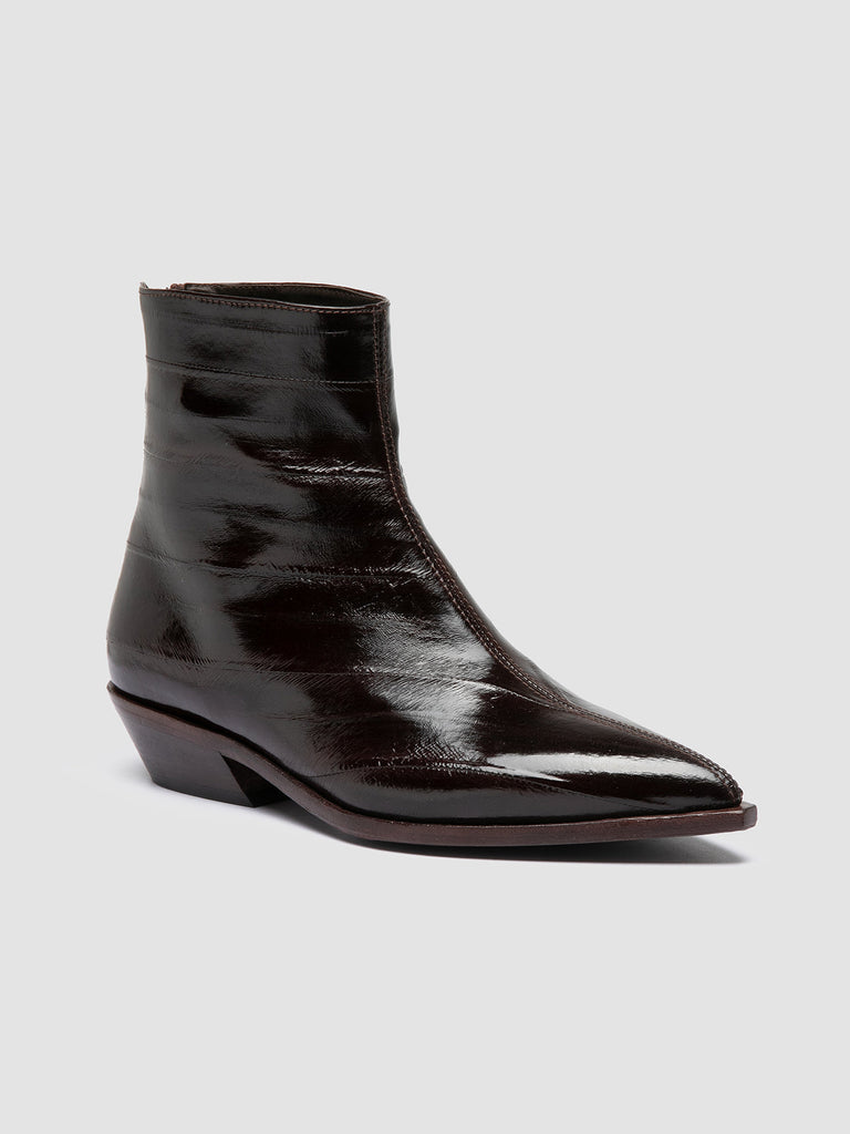 NOELIE DD 109 - Dark Brown Leather Zipped Boots