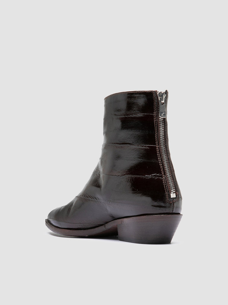 NOELIE DD 109 - Dark Brown Leather Zipped Boots