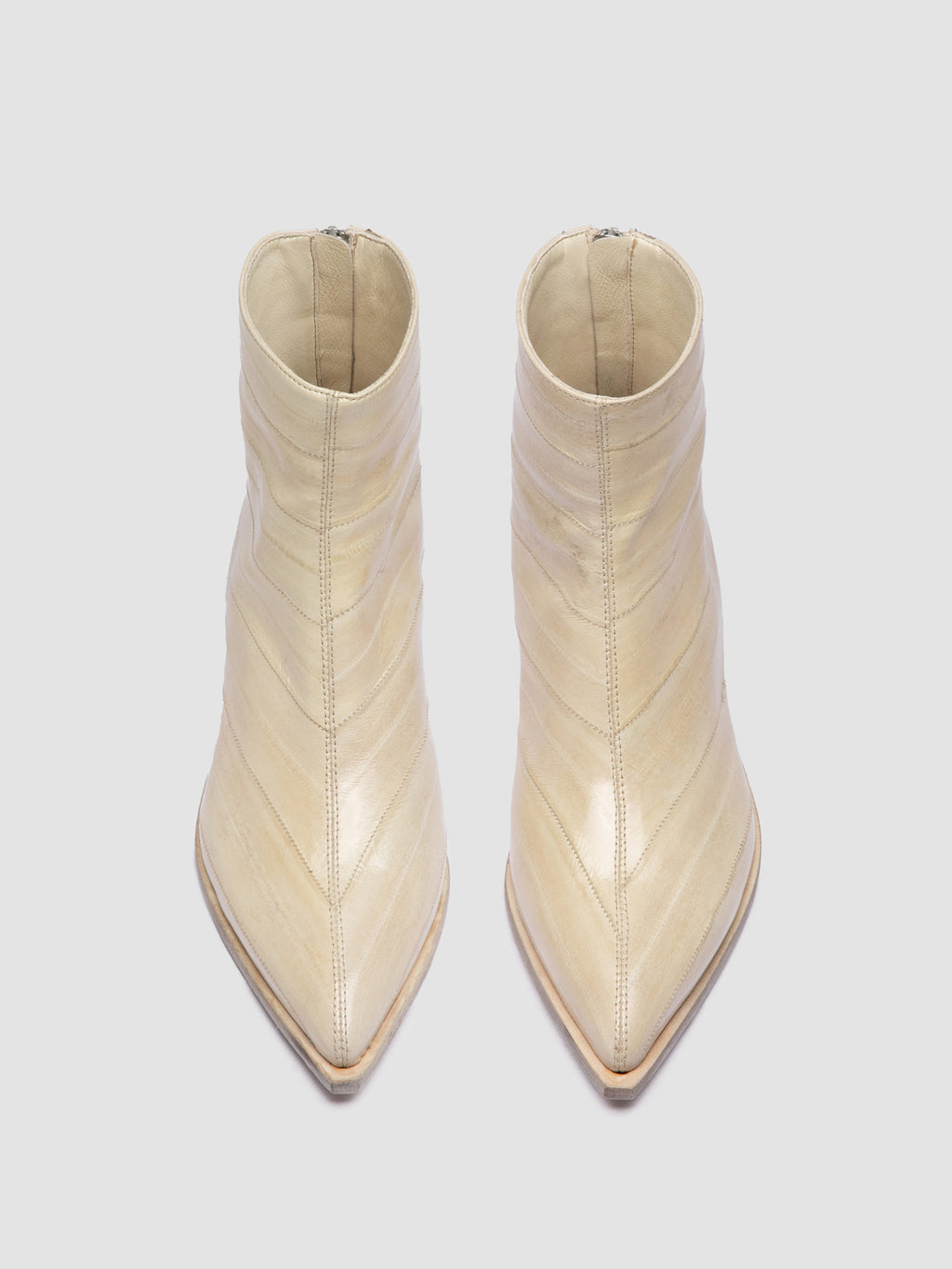 NOELIE DD 109 - White Leather Zipped Boots - 1