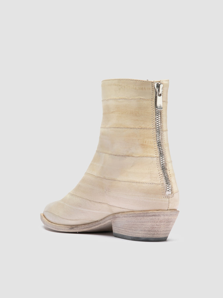 NOELIE DD 109 - White Leather Zipped Boots