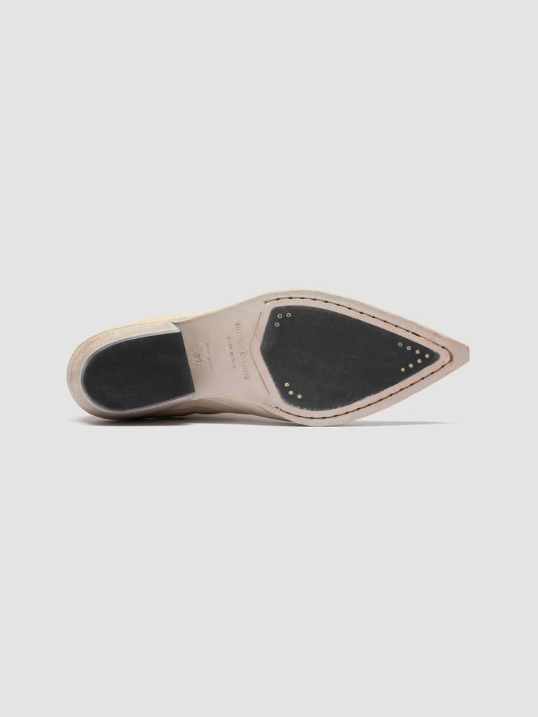 NOELIE DD 109 - White Leather Zipped Boots