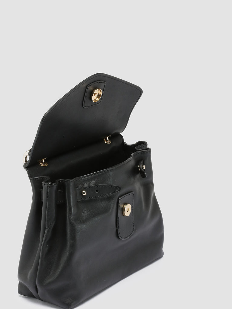 Women's Black Leather Bucket Bag: SUSAN 007 – Officine Creative EU