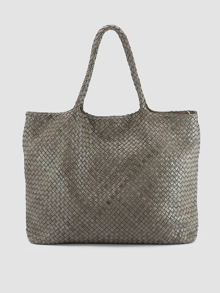 OC CLASS 35 Woven Cinder - Taupe Leather Tote Bag