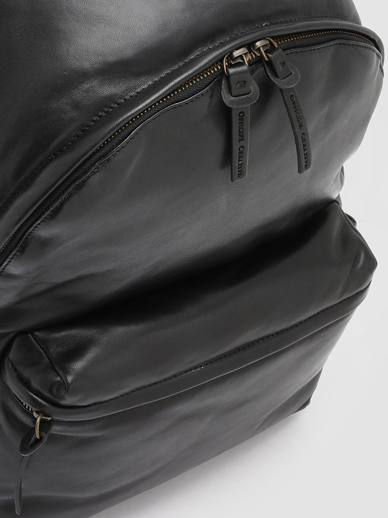 OC PACK Nero - Black Leather Backpack