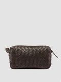 ARMOR 014 - Dark Brown Woven Leather Pouch - thumb image 1,side view