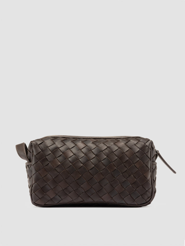 ARMOR 014 - Dark Brown Woven Leather Pouch