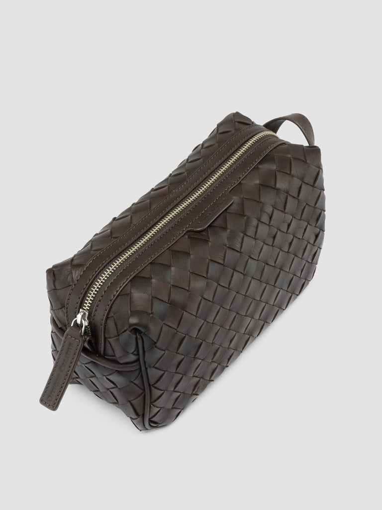 ARMOR 014 - Dark Brown Woven Leather Pouch-hover
