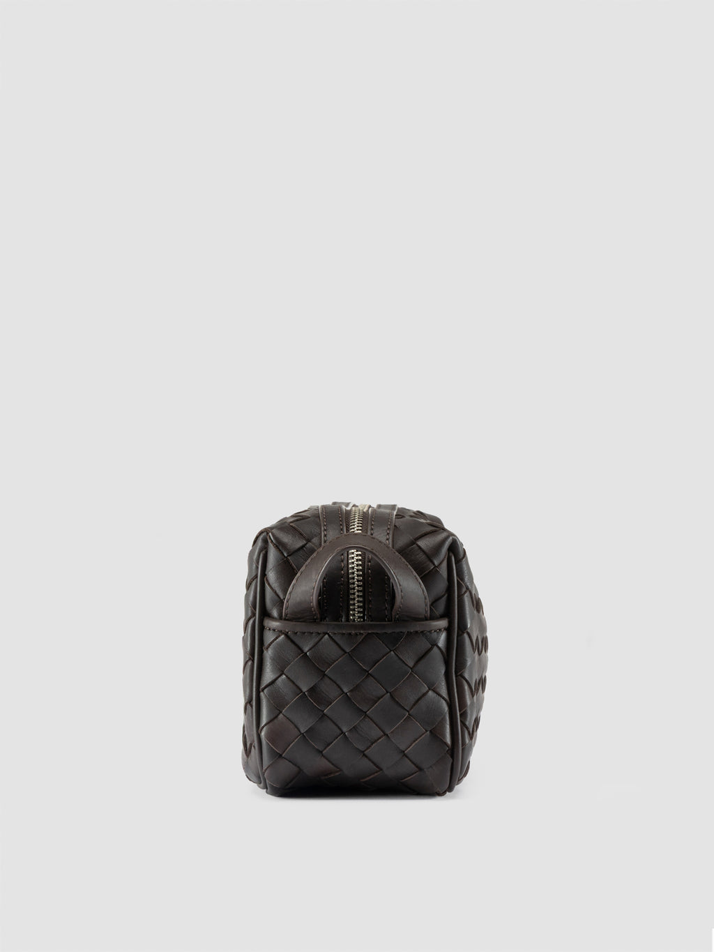 ARMOR 014 - Dark Brown Woven Leather Pouch - image 3,side view