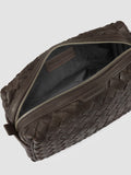 ARMOR 014 - Dark Brown Woven Leather Pouch - thumb image 6,side view