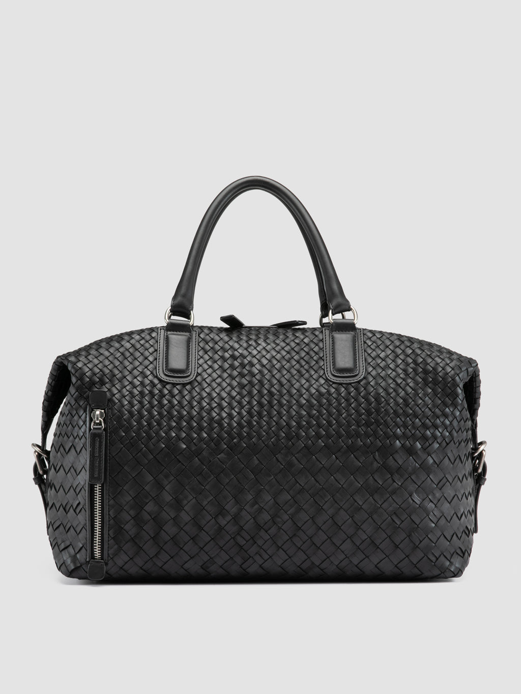 ARMOR 019 - Black Leather Travel Bag - image 3,side view