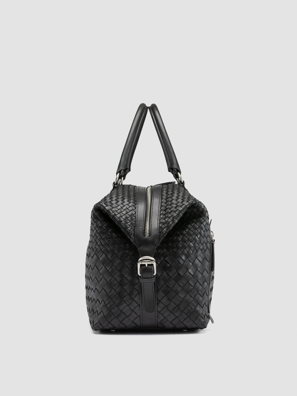 ARMOR 019 - Black Leather Travel Bag - image 4,side view