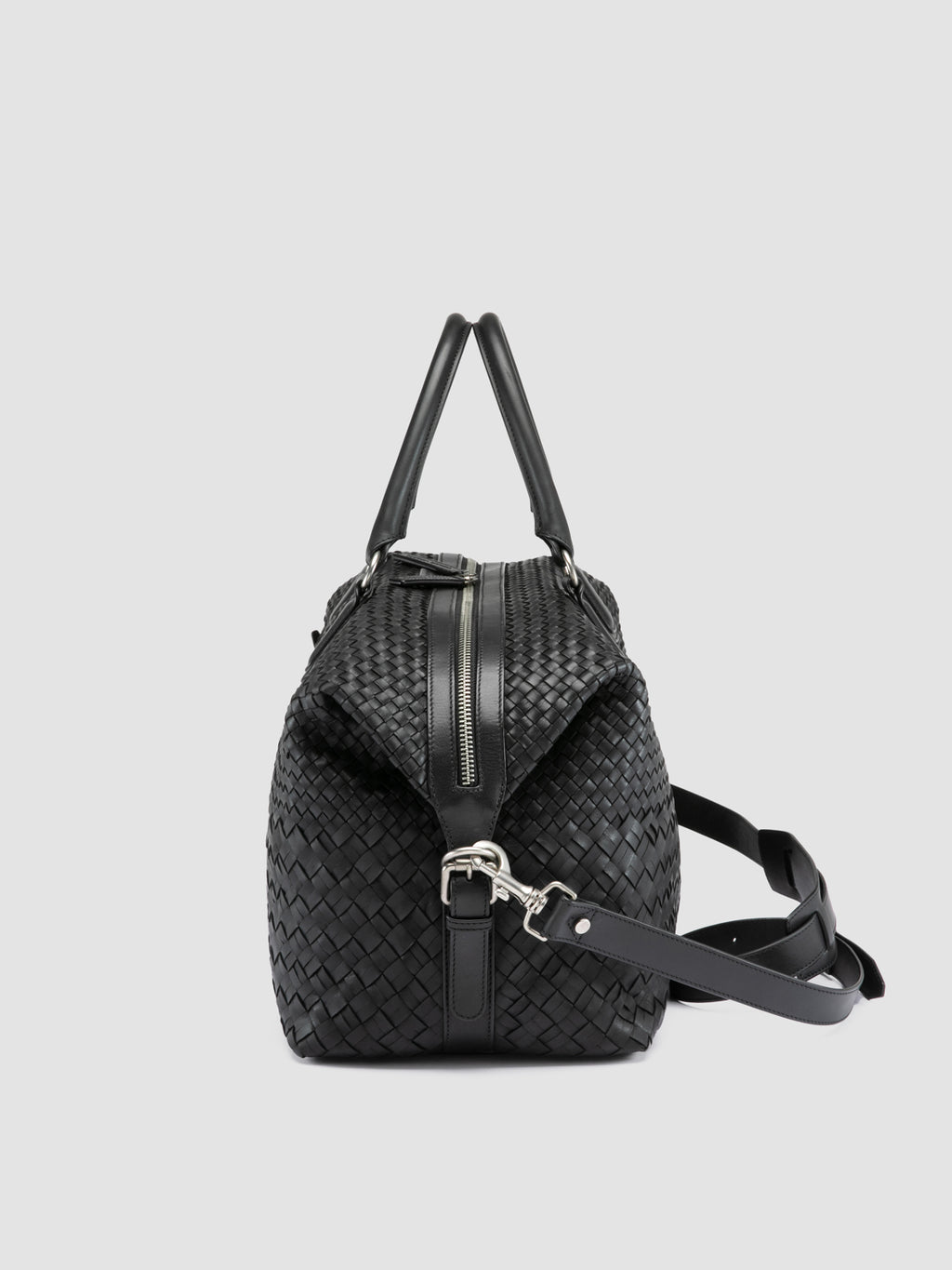 ARMOR 019 - Black Leather Travel Bag - image 6,side view
