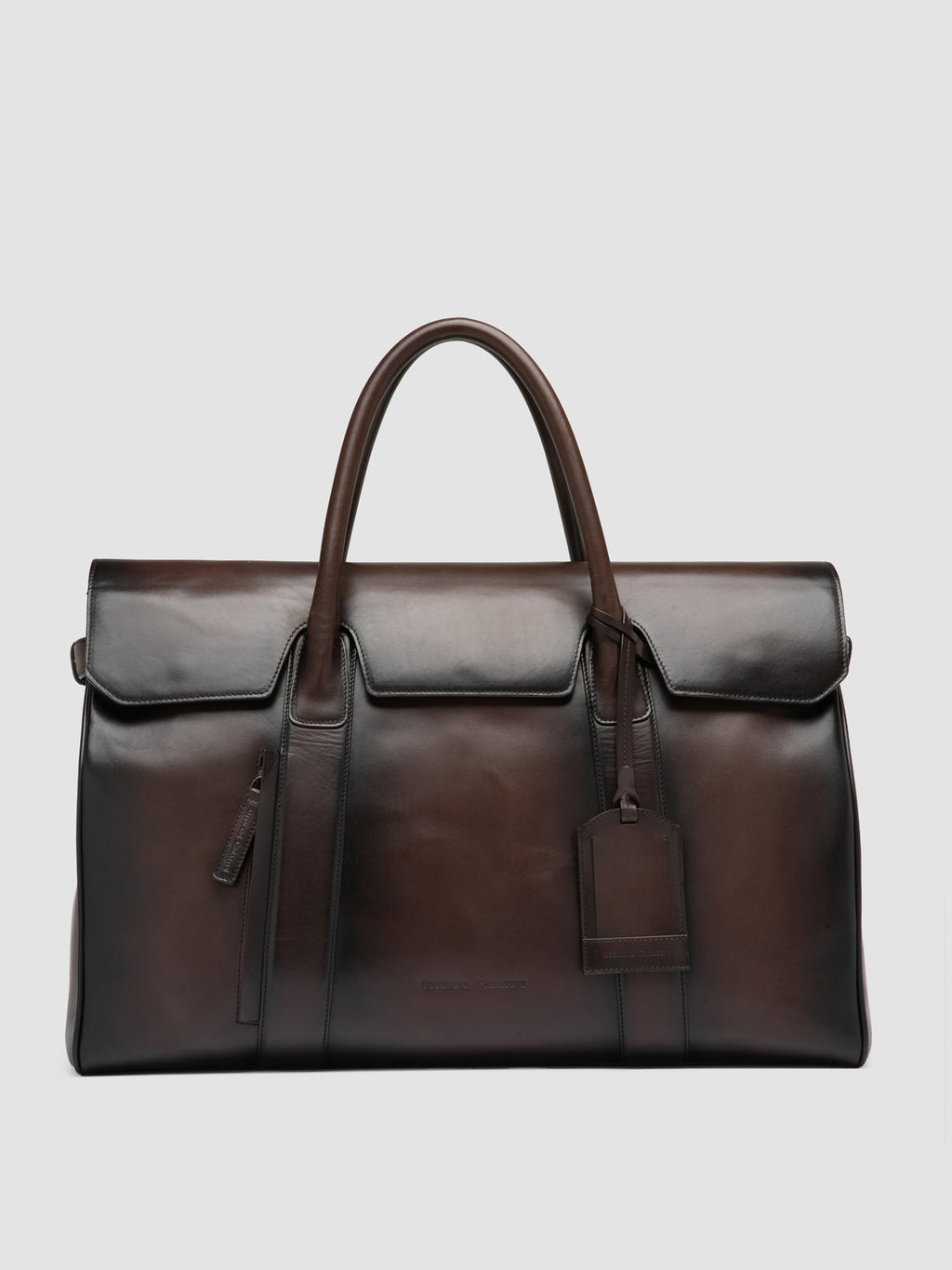 BOSTONIAN 001 - Brown Leather Weekender - image 3,side view