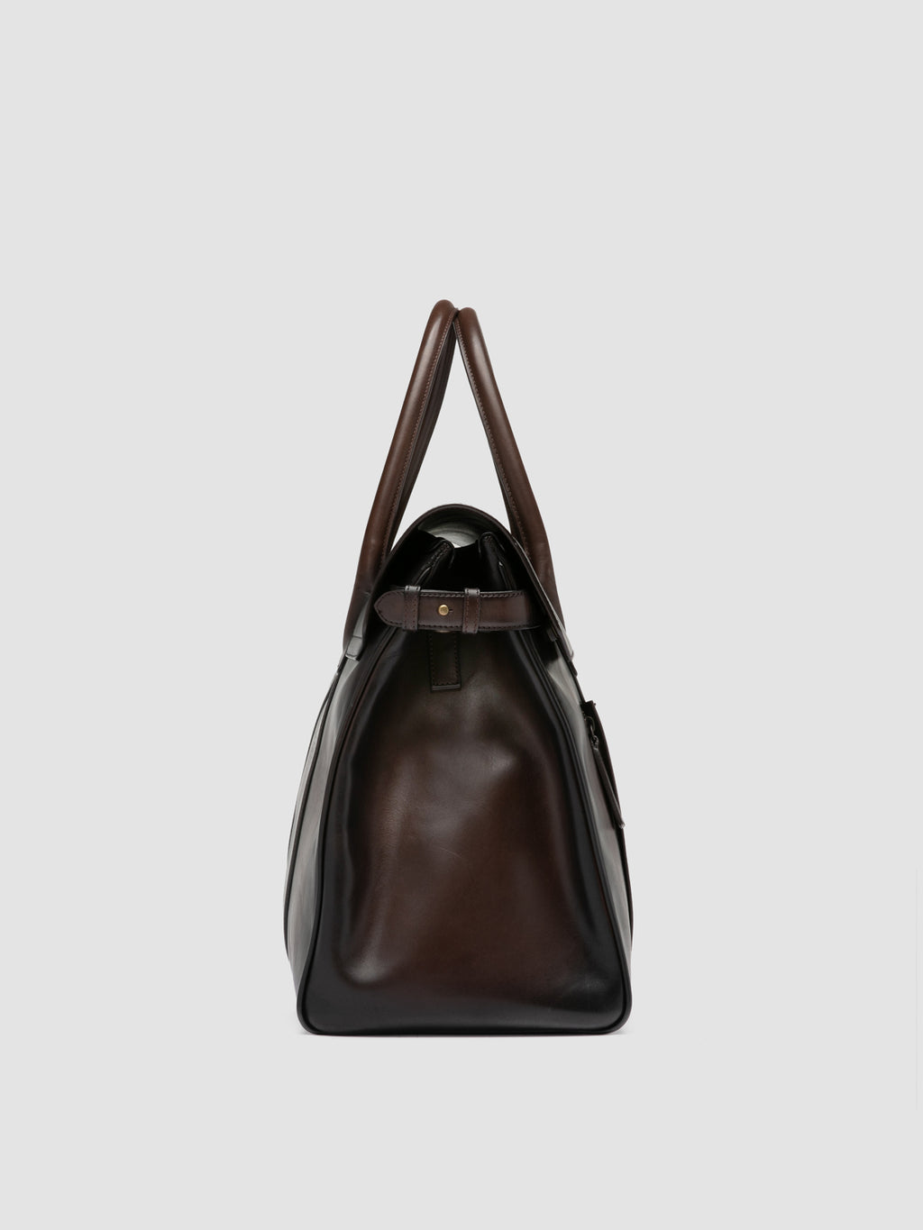 BOSTONIAN 001 - Brown Leather Weekender - image 4,side view