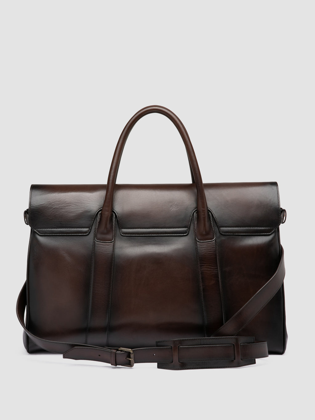 BOSTONIAN 001 - Brown Leather Weekender - image 5,side view