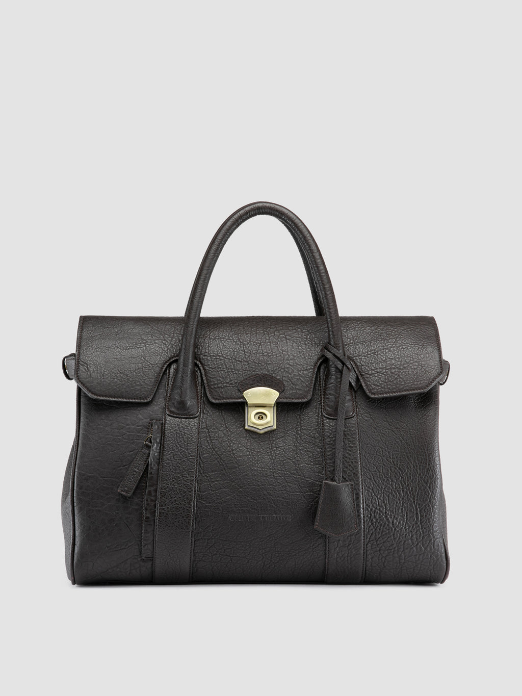BOSTONIAN 002 - Brown Leather Briefcase - image 3,side view