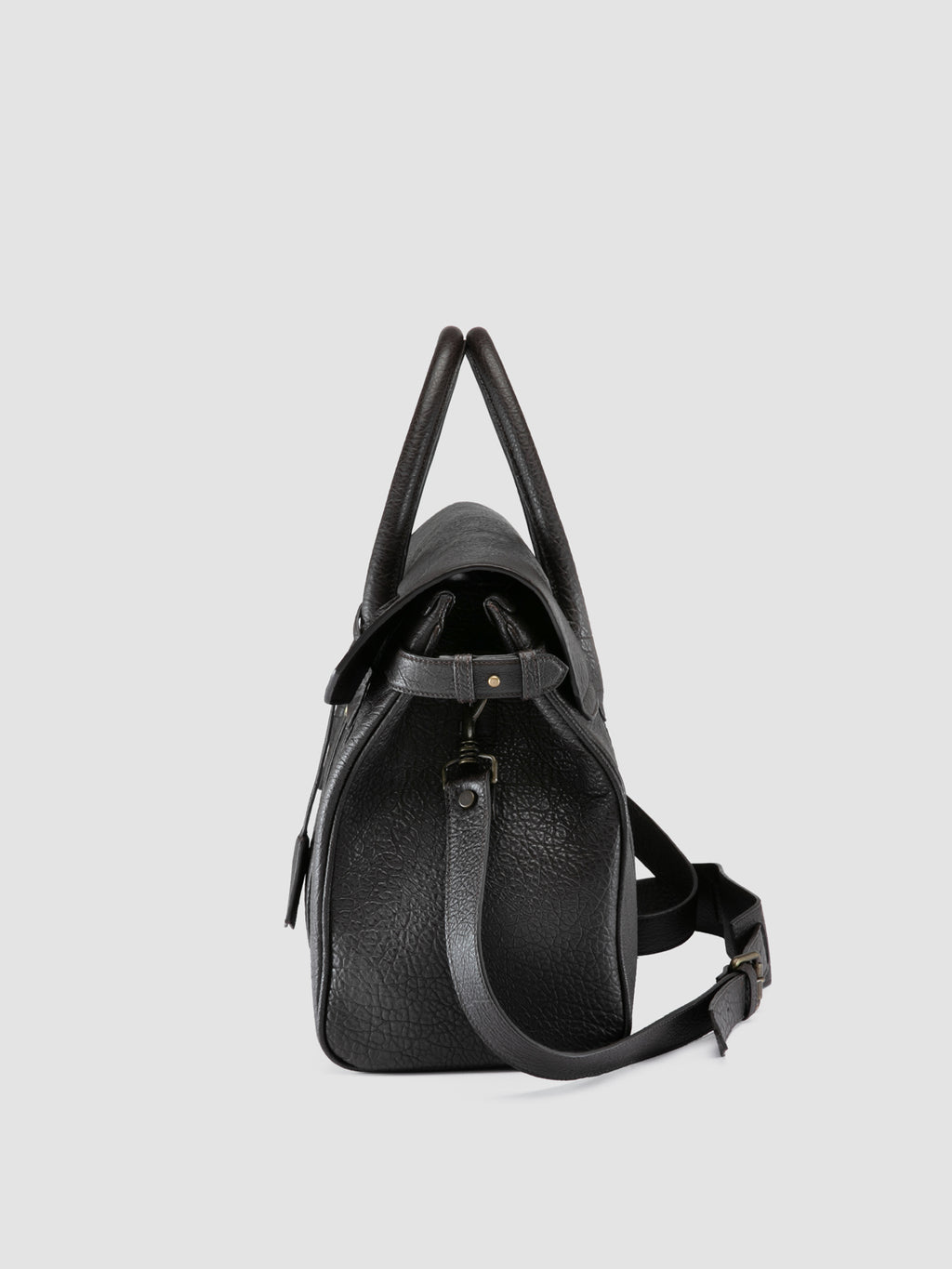 BOSTONIAN 002 - Brown Leather Briefcase - image 6,side view