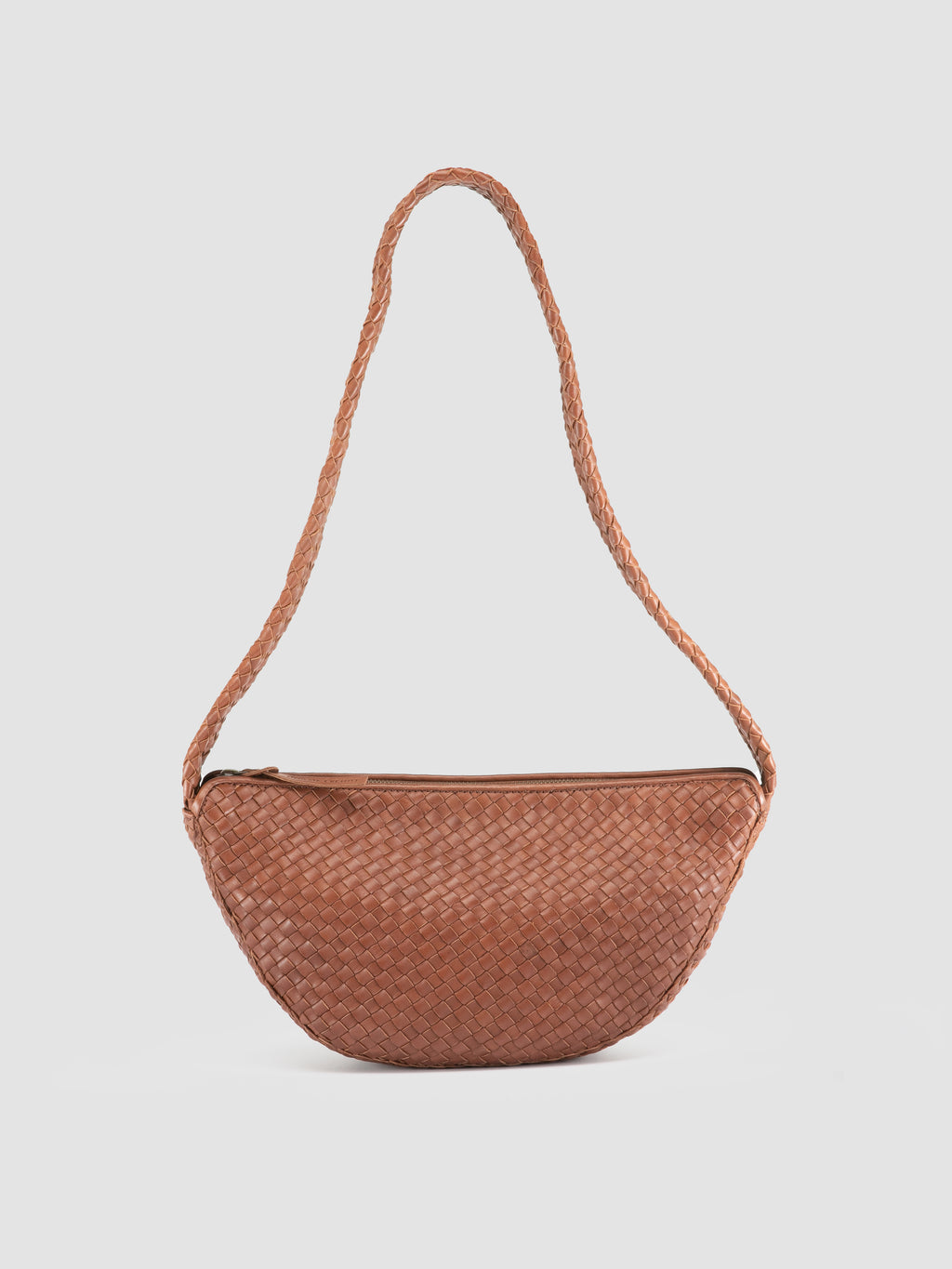 OC CLASS 068 - Brown Woven Leather Crossbody Bag - 0