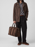 QUENTIN 009 - Dark Brown Suede Bag - thumb image 2,side view