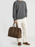 QUENTIN 009 - Light Brown Suede Bag - thumb image 2,side view