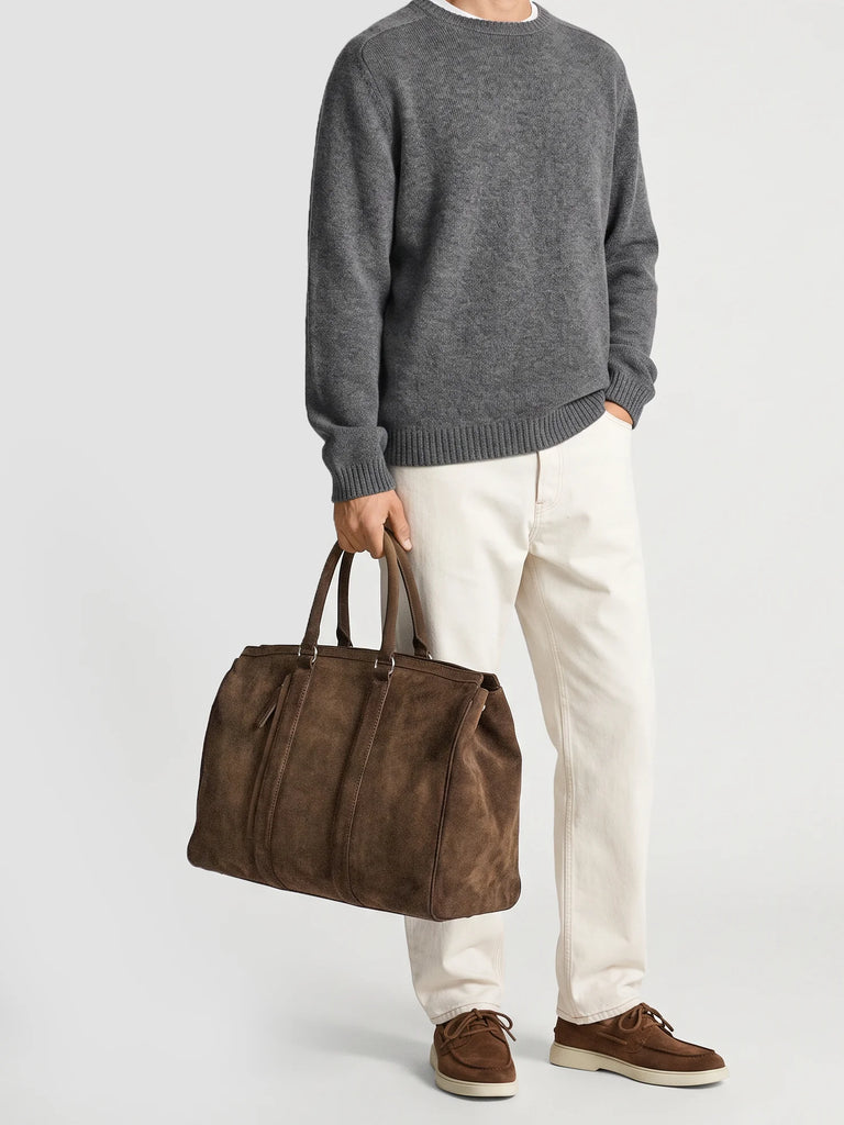 QUENTIN 009 - Light Brown Suede Bag-hover