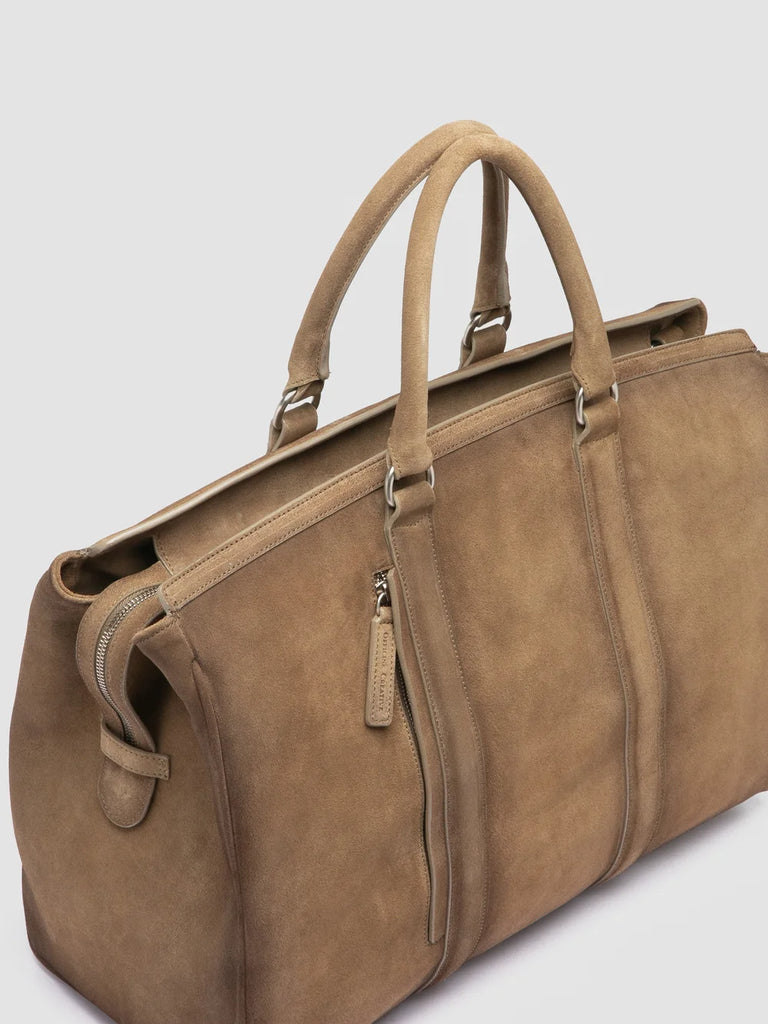 QUENTIN 009 - Taupe Suede Bag-hover