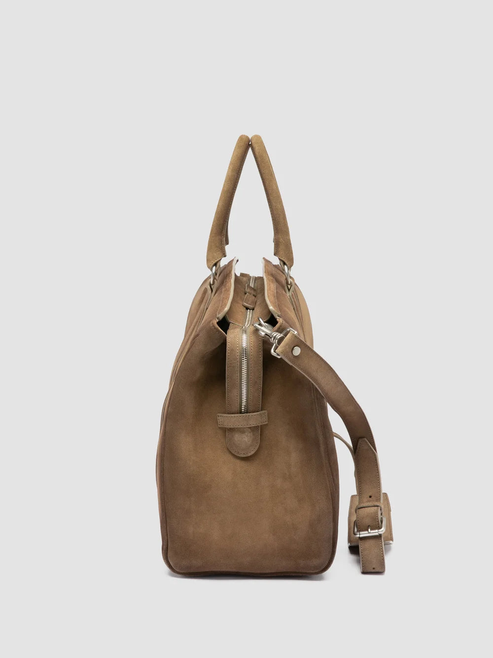 QUENTIN 009 - Taupe Suede Bag - 4