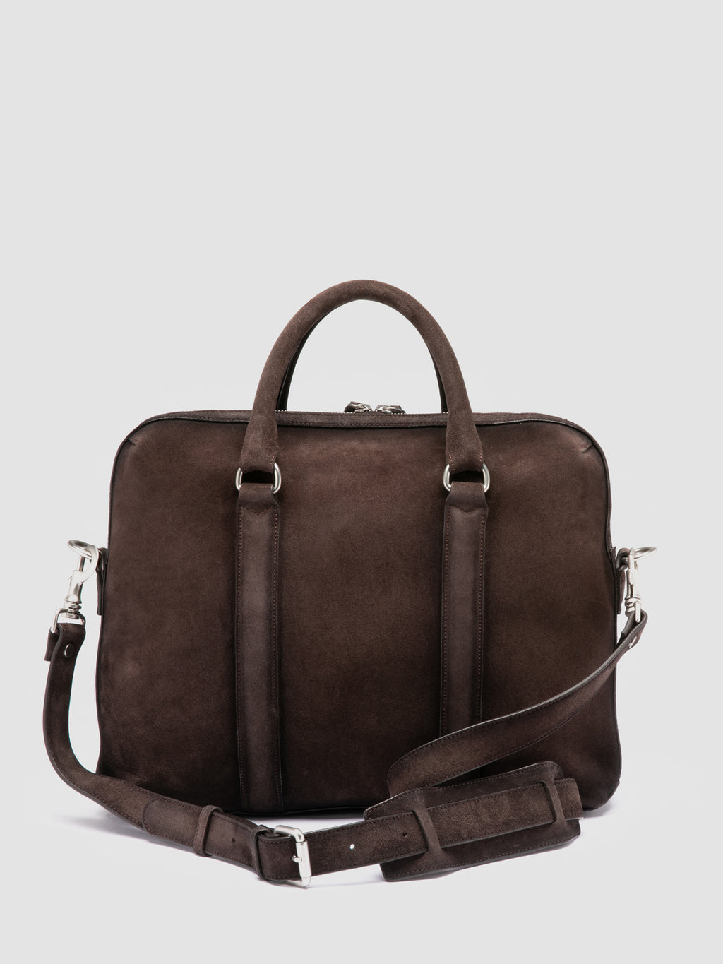 QUENTIN 019 - Dark Brown Suede Briefcase - 3