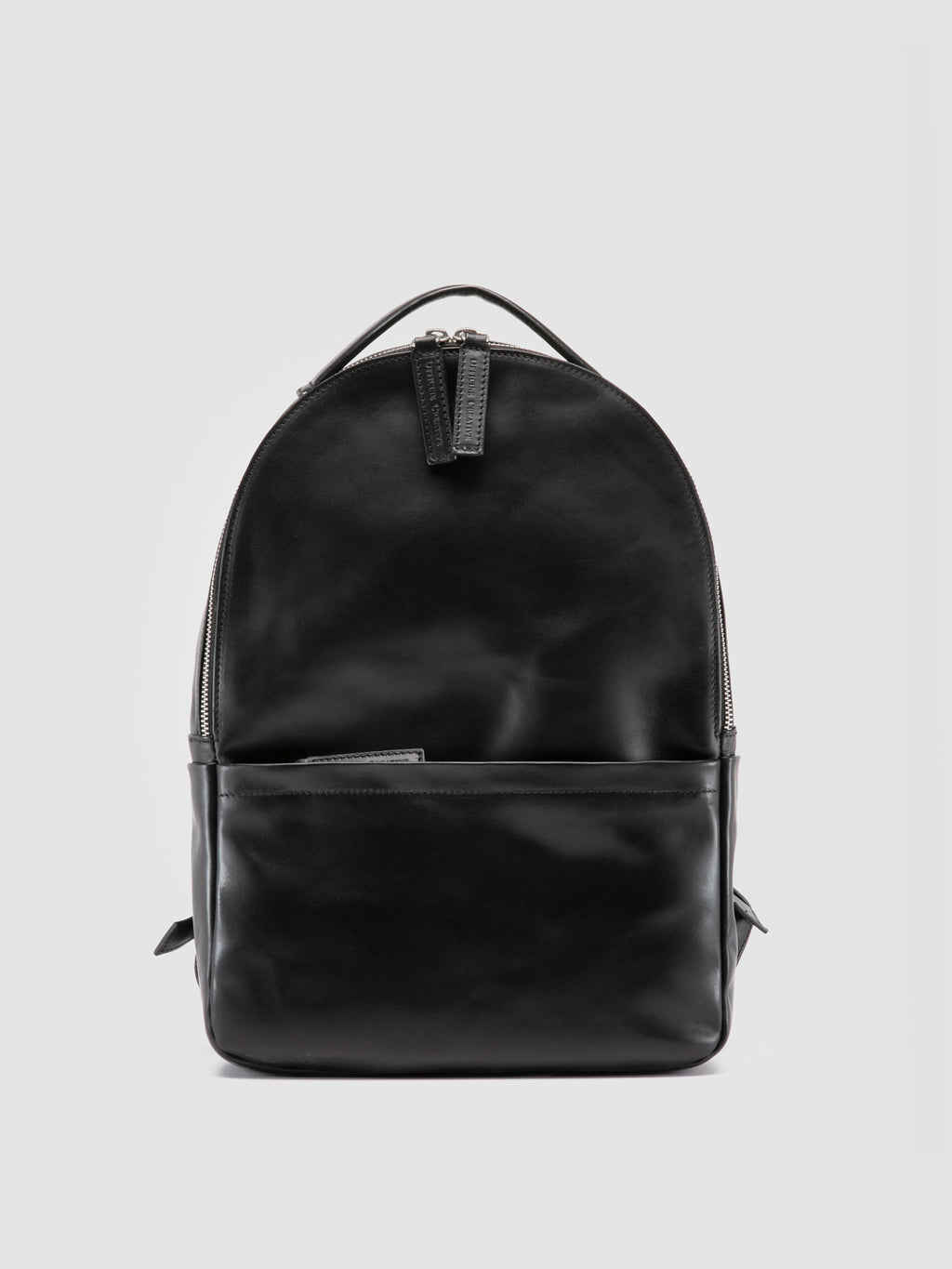 QUENTIN 020 - Black Leather Backpack - image 1,side view