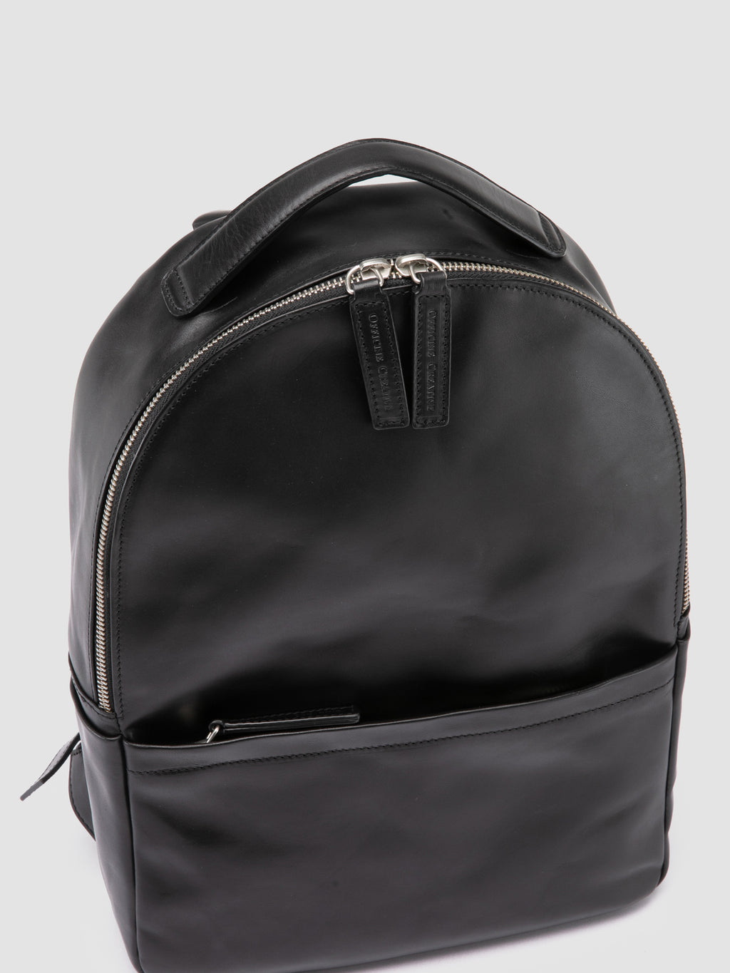 QUENTIN 020 - Black Leather Backpack - image 2,side view