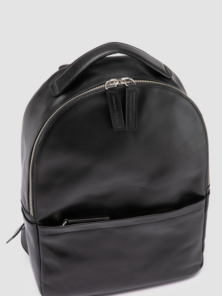 QUENTIN 020 - Black Leather Backpack