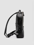 QUENTIN 020 - Black Leather Backpack - thumb image 3,side view