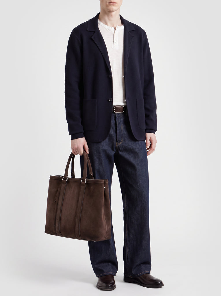 QUENTIN 021 - Brown Suede Briefcase-hover
