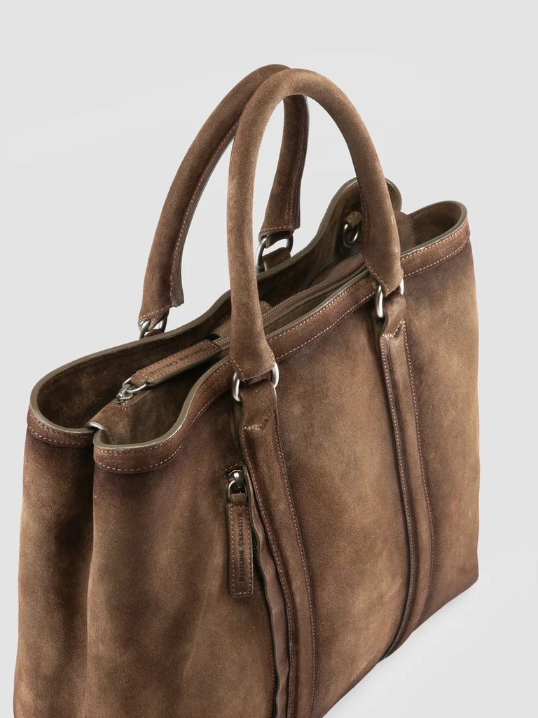 QUENTIN 021 - Brown Suede Briefcase-hover
