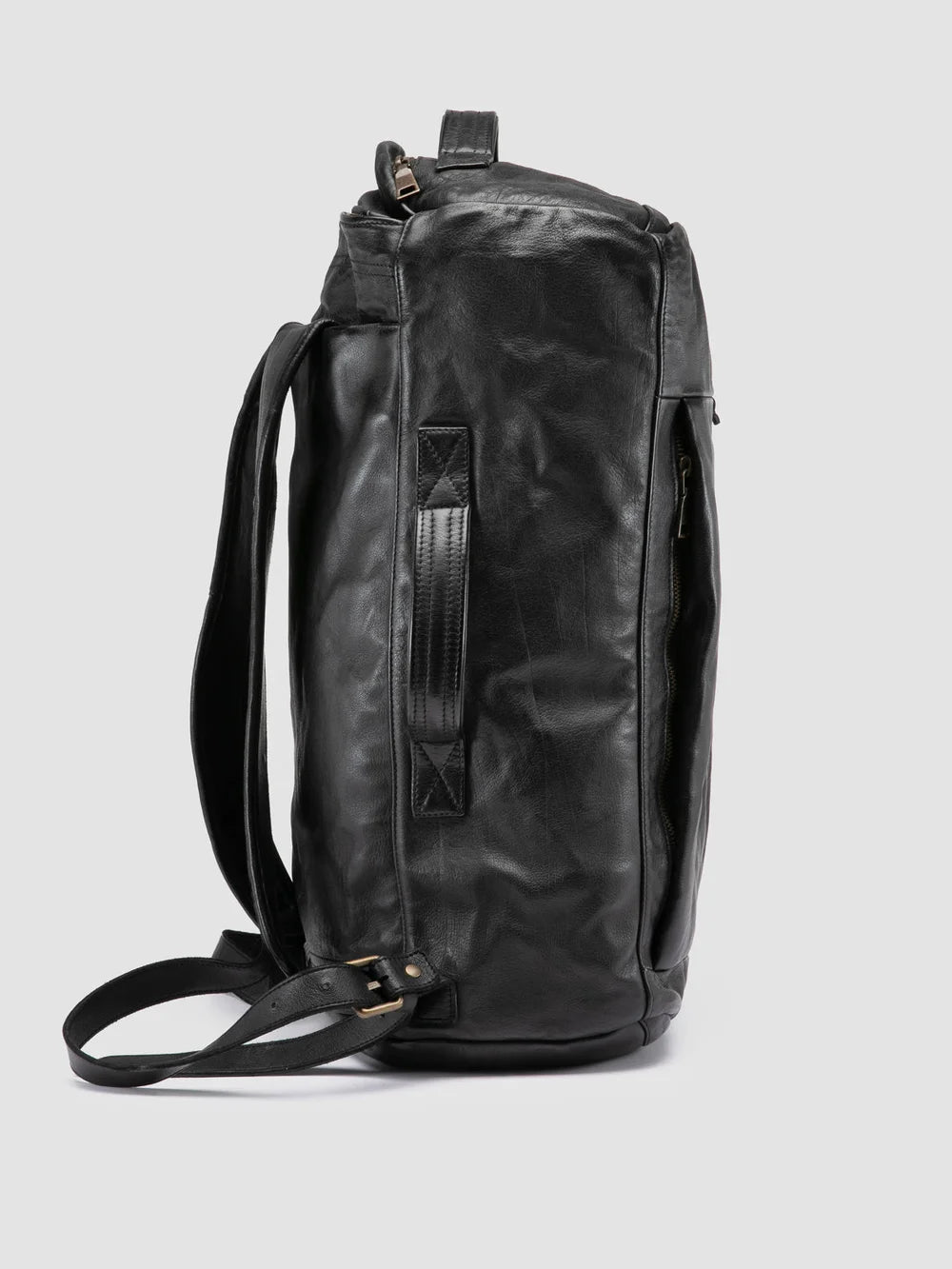 HELMET 052 - Black Leather Backpack - 2