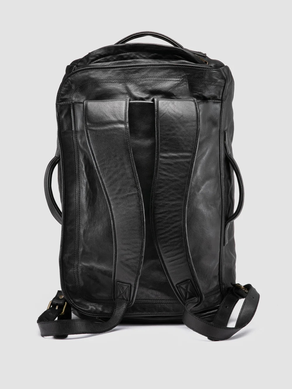 Men's Black Leather Backpack: HELMET 052 – Officine Creative