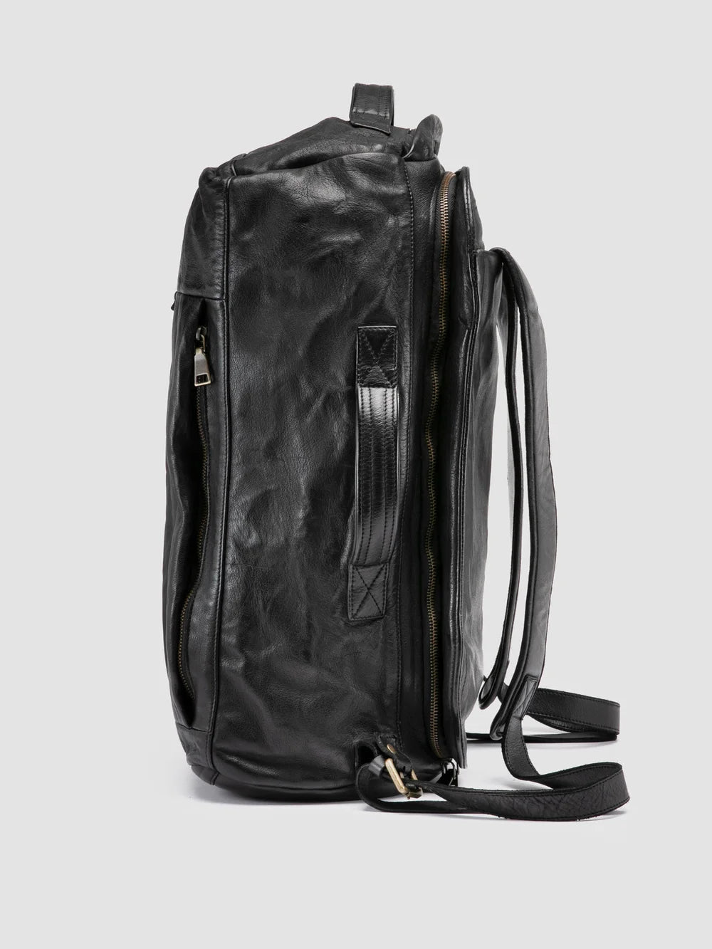 HELMET 052 - Black Leather Backpack - 4