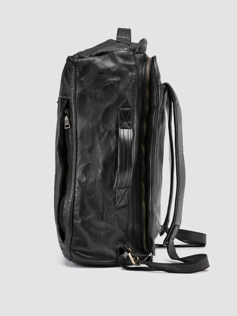 Men's Black Leather Backpack: HELMET 052 Officine Creative - 5