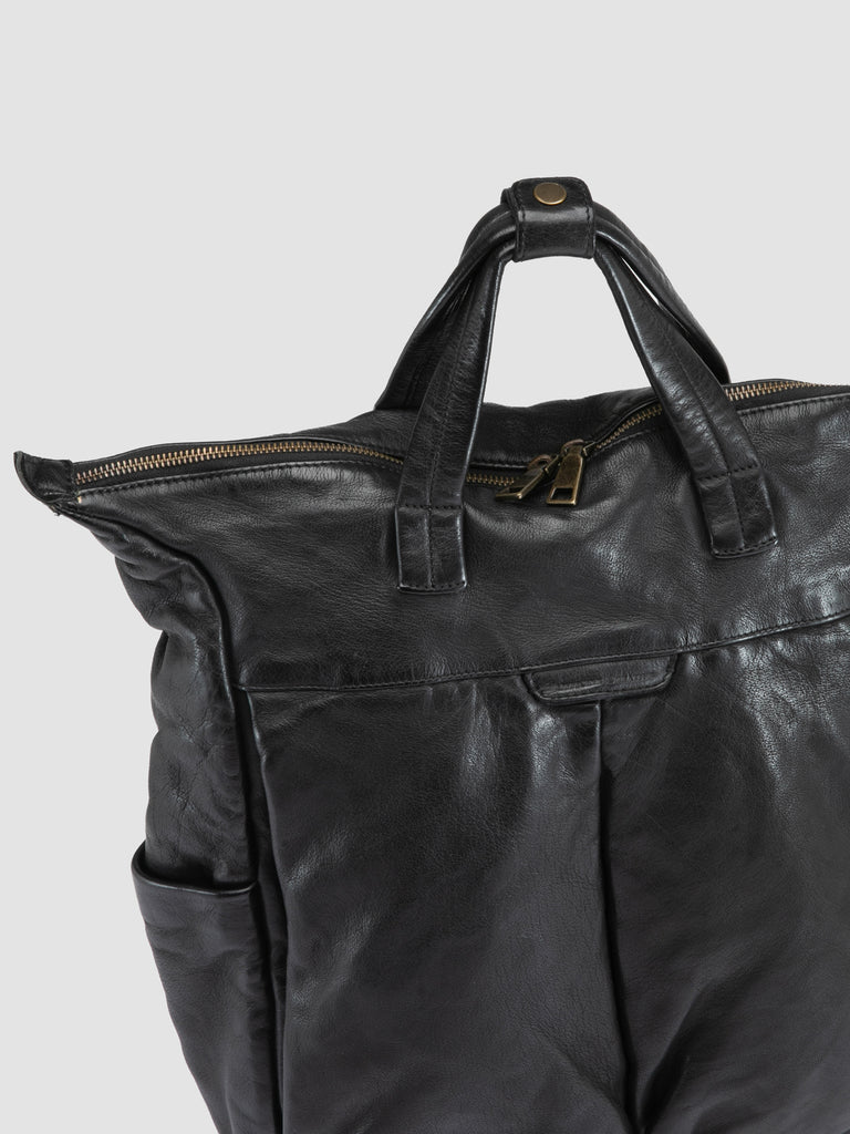 HELMET 055 - Black Leather Backpack