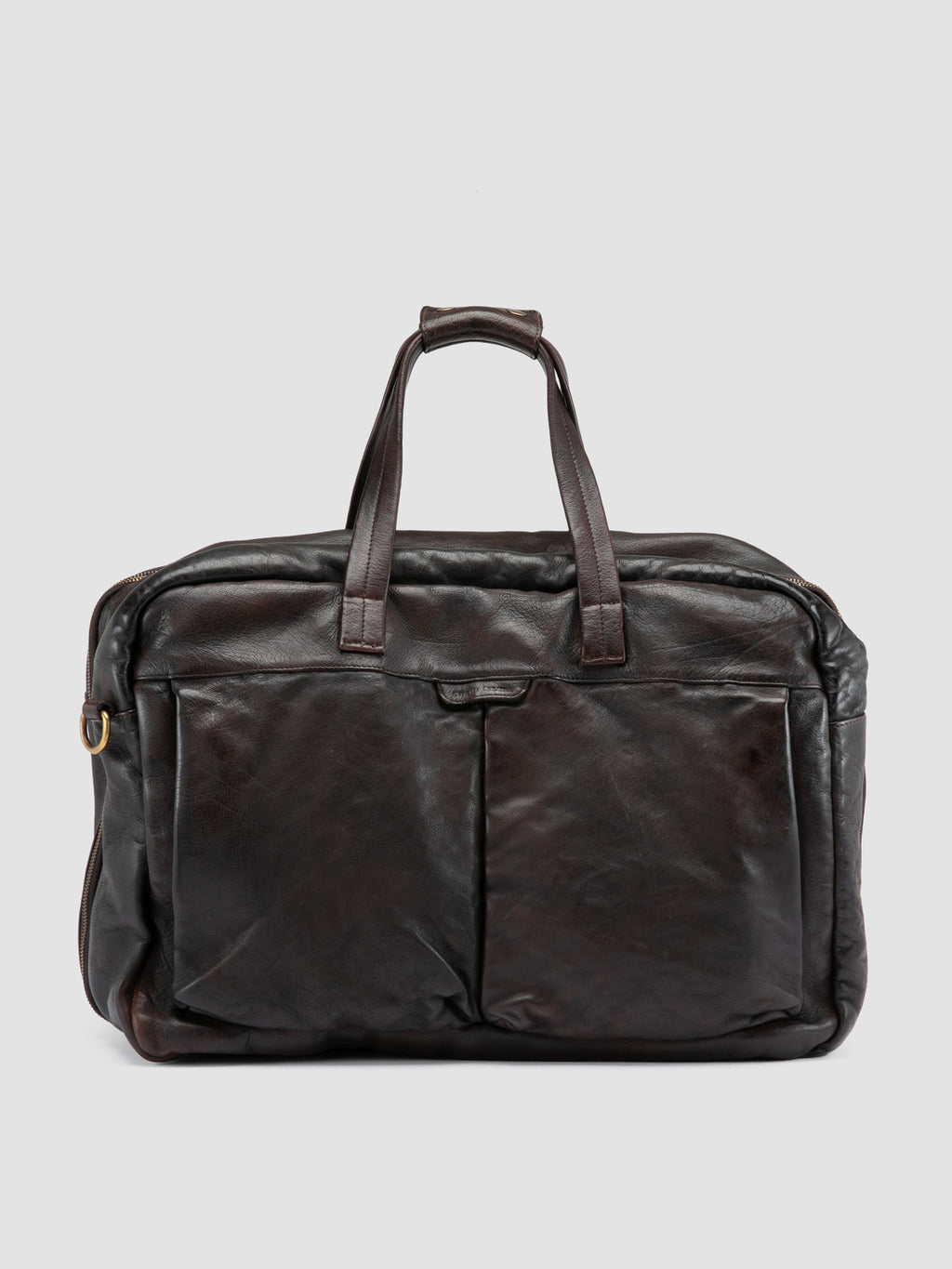 HELMET 056 - Brown Leather Weekender - image 3,side view