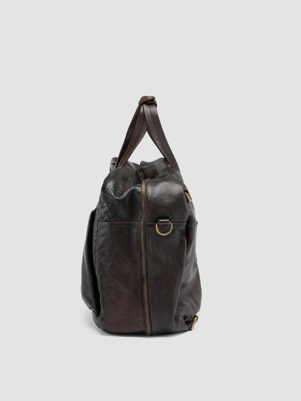 HELMET 056 - Brown Leather Weekender - image 7,side view