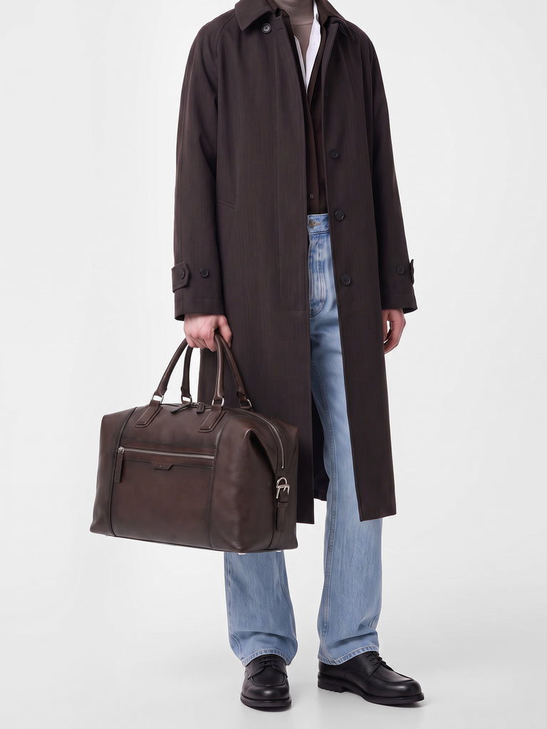 JULES 006 - Dark Brown Leather Travel Bag
