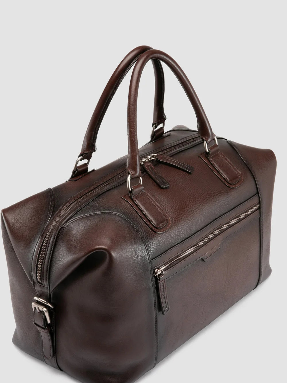 JULES 006 - Brown Leather Travel Bag - image 2,side view