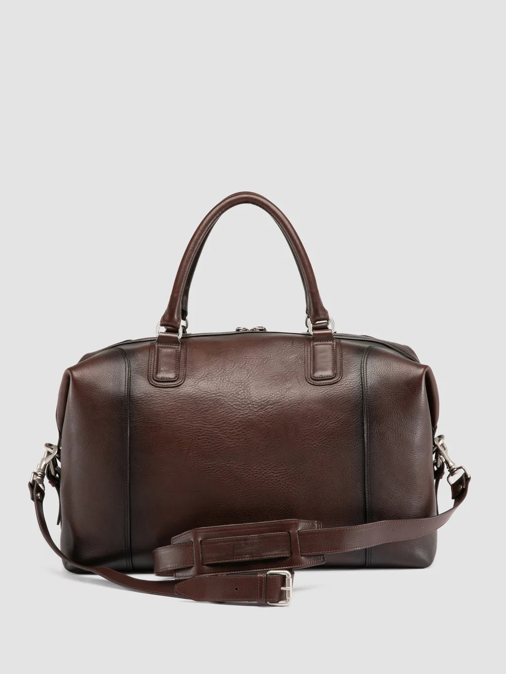 JULES 006 - Brown Leather Travel Bag - image 4,side view