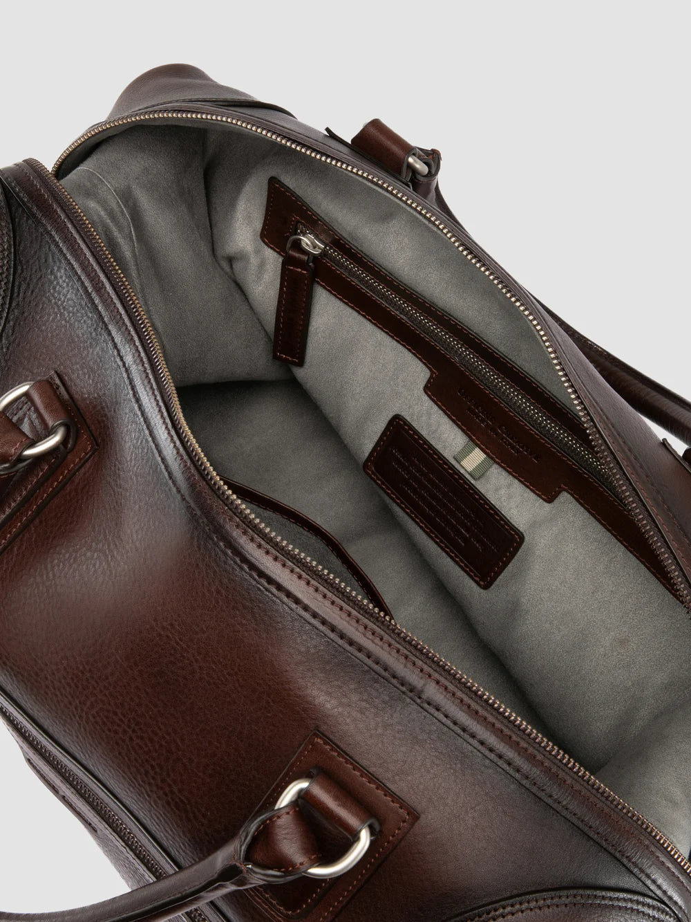 JULES 006 - Brown Leather Travel Bag - image 6,side view