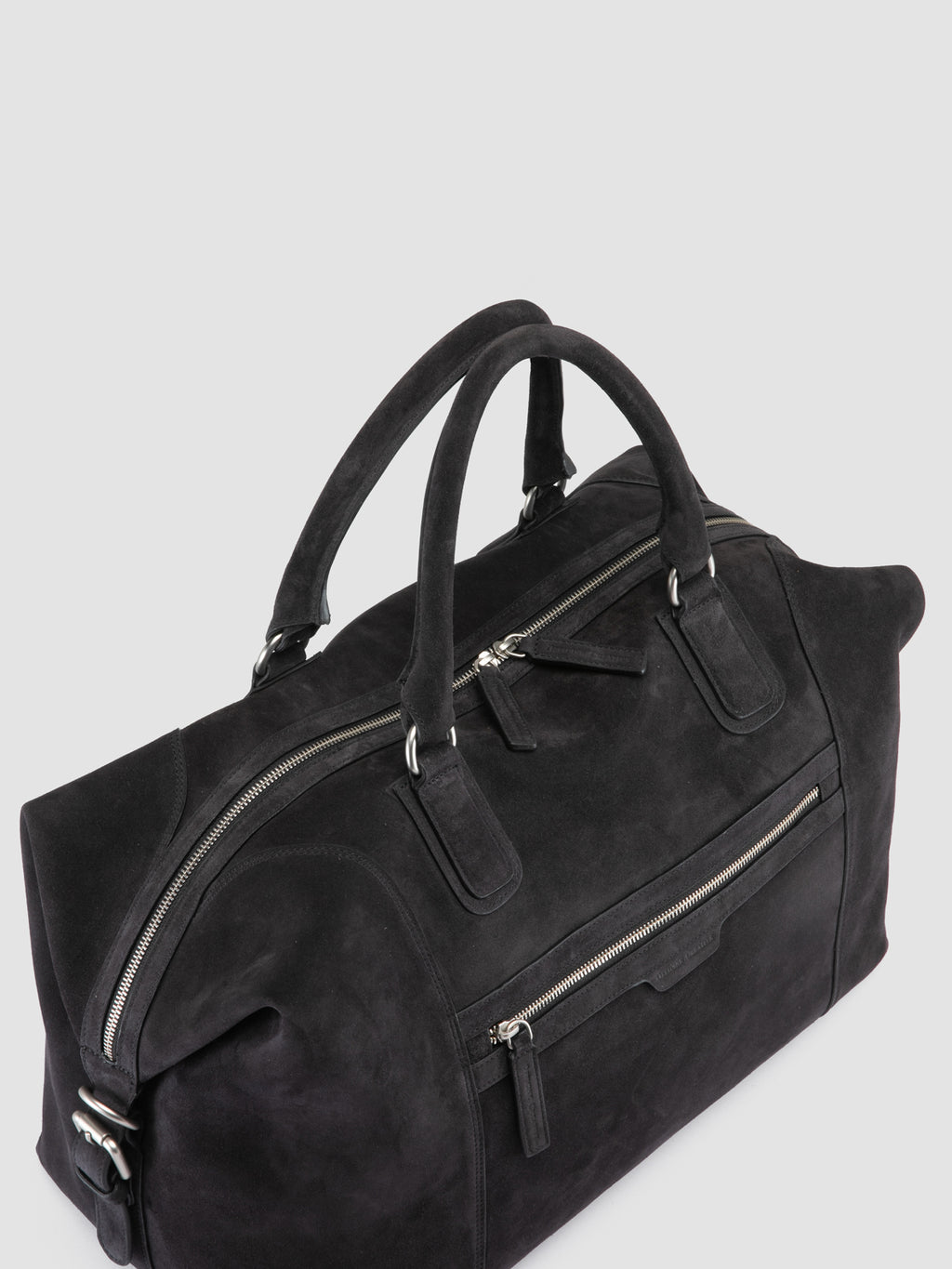 JULES 006 - Black Suede Travel Bag - image 2,side view